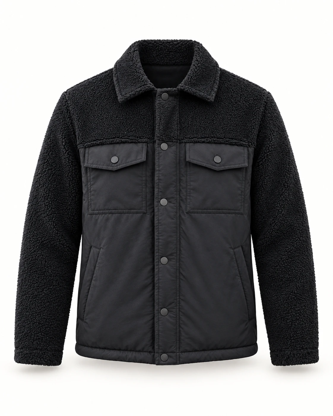 Chaqueta afelpada Negra