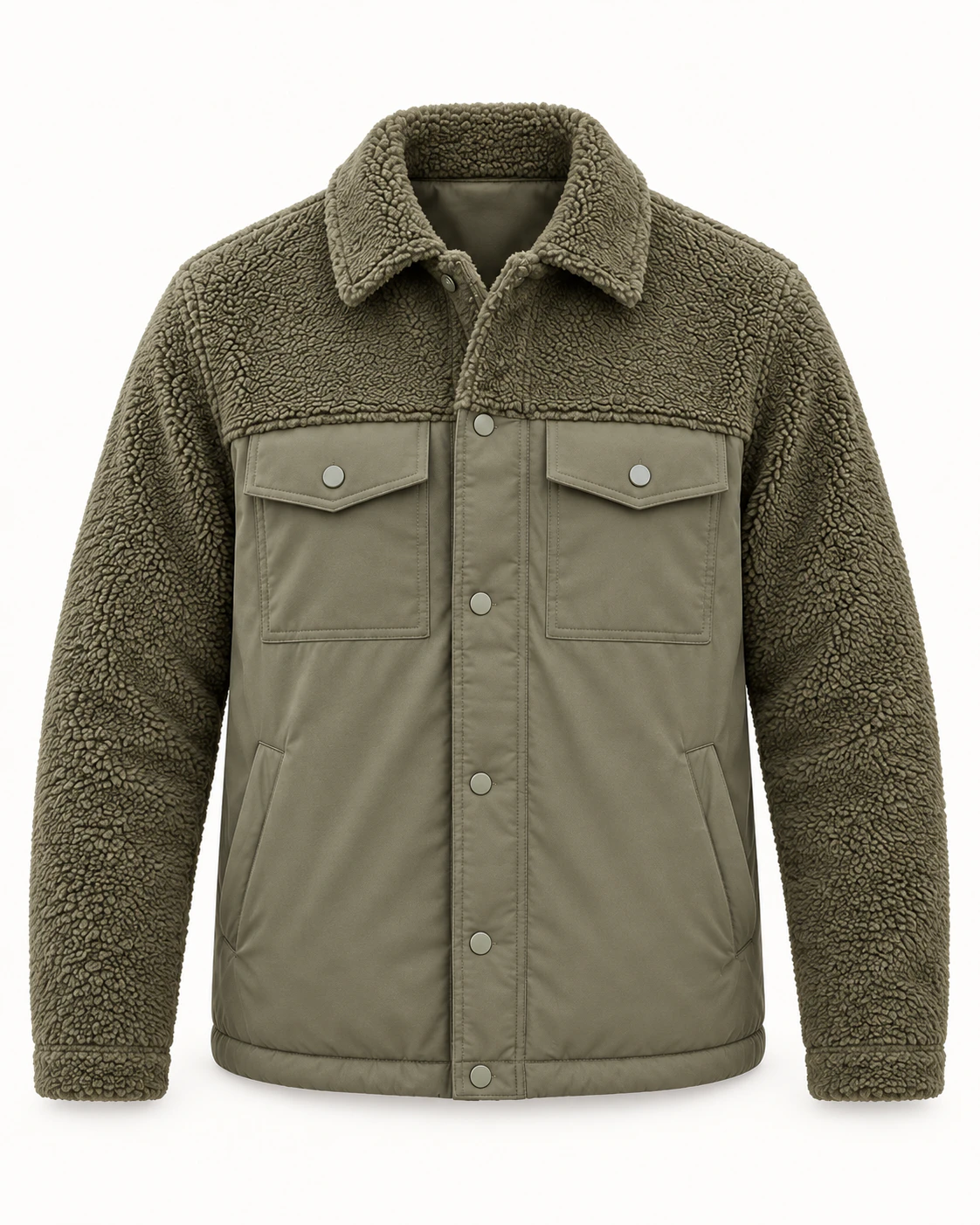 Chaqueta afelpada Verde oliva